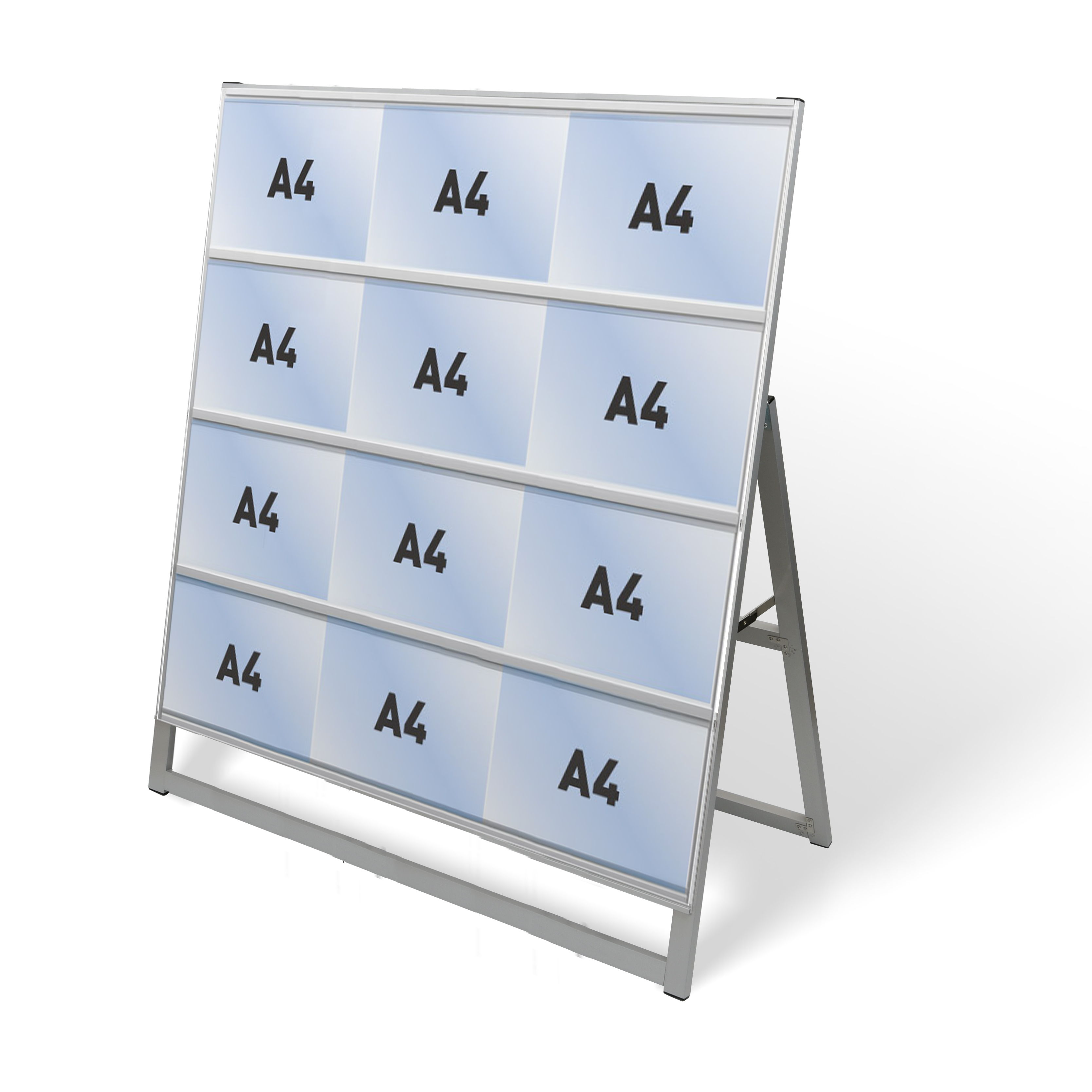 カードケーススタンド看板 A4横12 片面 シルバー kdks-a4y12k