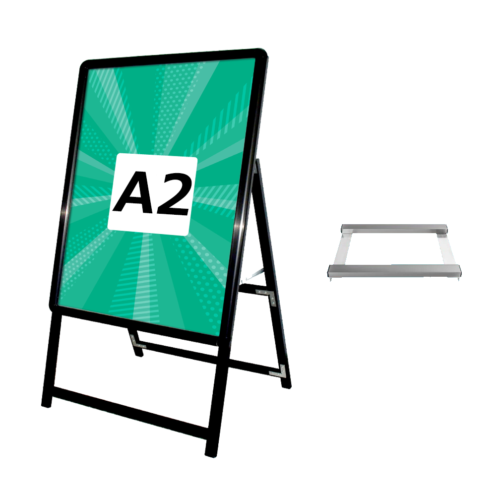 A型スタンド看板 風対策セット A2 片面 シルバー・ブラック・木目 2set-jc-a2-s