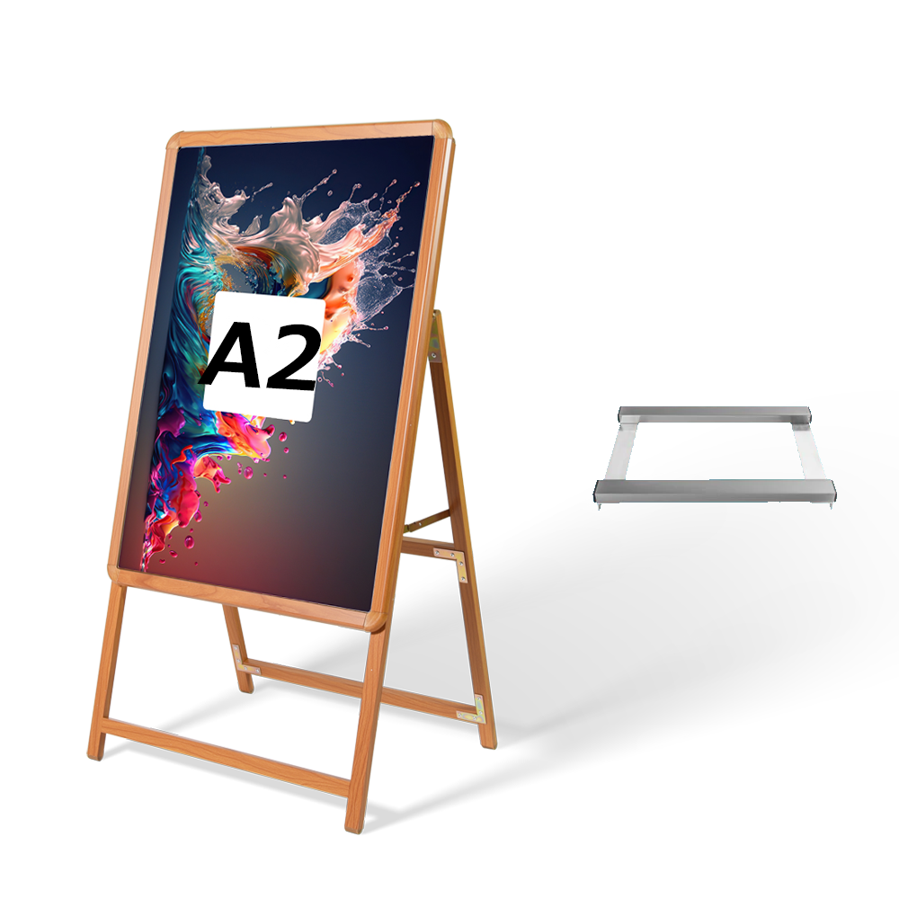 A型スタンド看板 風対策セット A2 片面 シルバー・ブラック・木目 2set-jc-a2-s