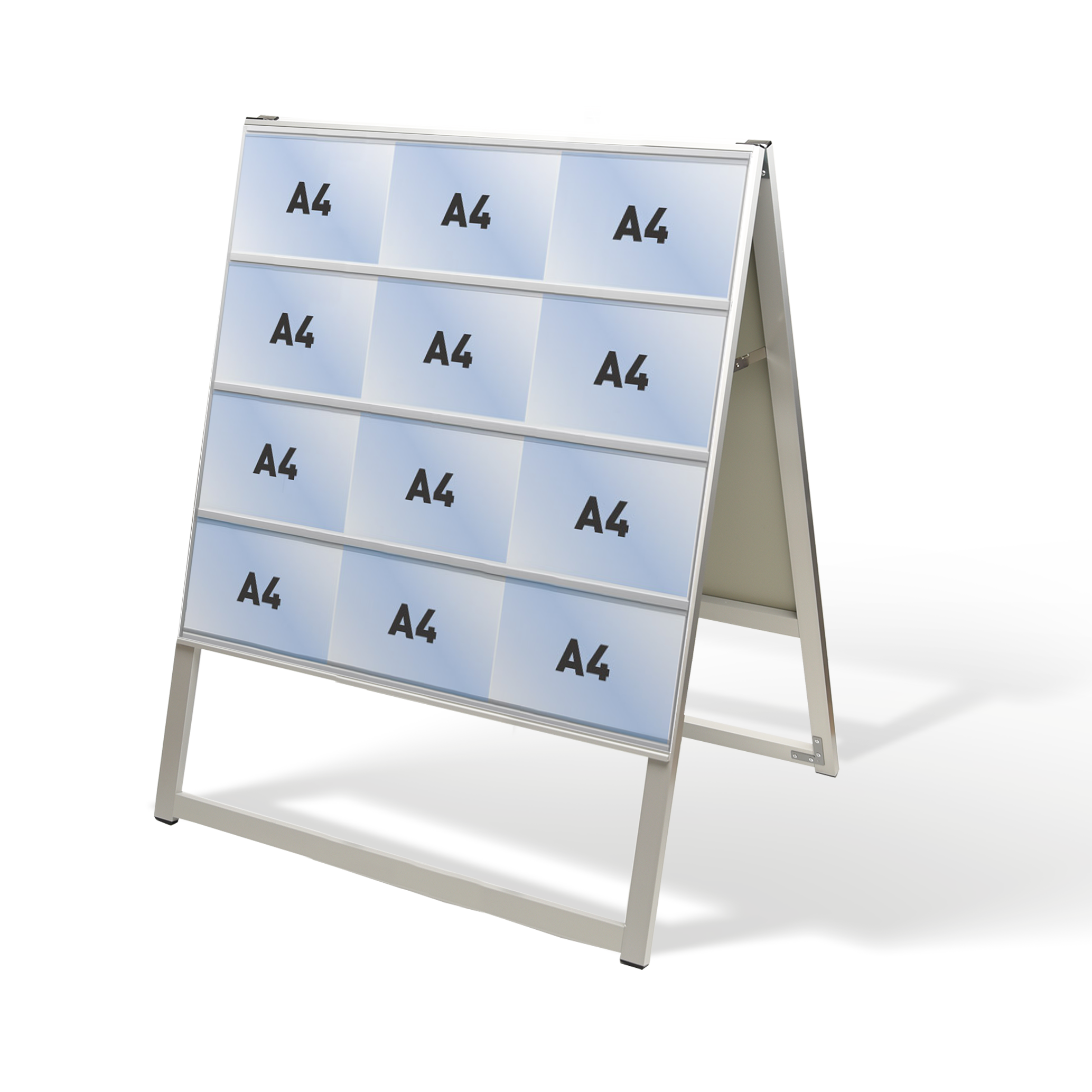 カードケーススタンド看板 ハイタイプ A4横24 両面 シルバー kdks-a4y24rh