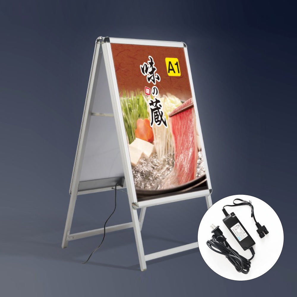 A型LEDライトパネル グリップ式 A1 両面 シルバー・ブラック lps-a1d