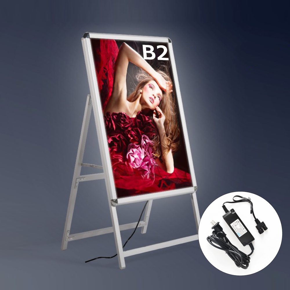 A型LEDライトパネル グリップ式 B2 片面 シルバー・ブラック alp-b2s-sv