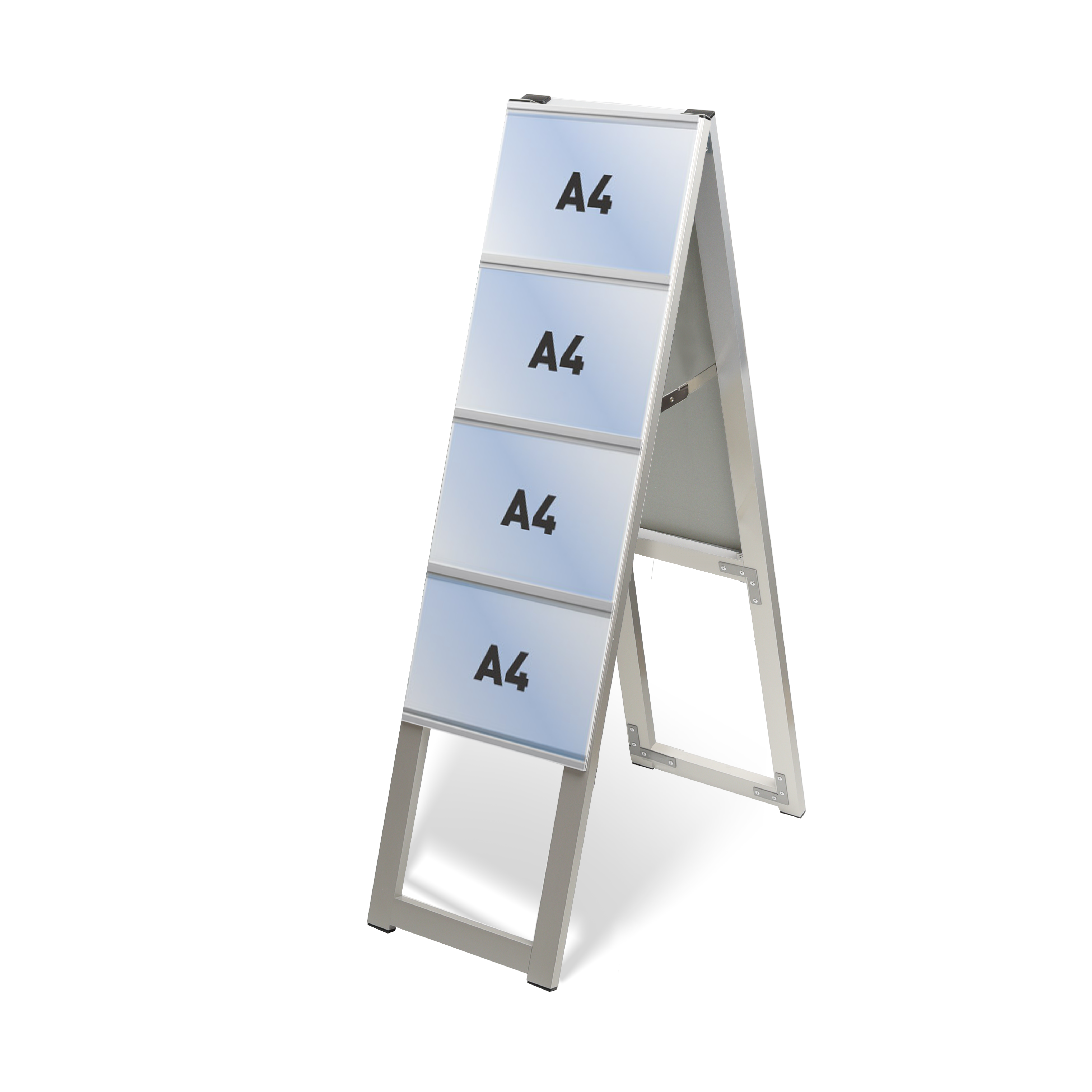 カードケーススタンド看板 ハイタイプ A4横8 両面 シルバー kdks-a4y8rh