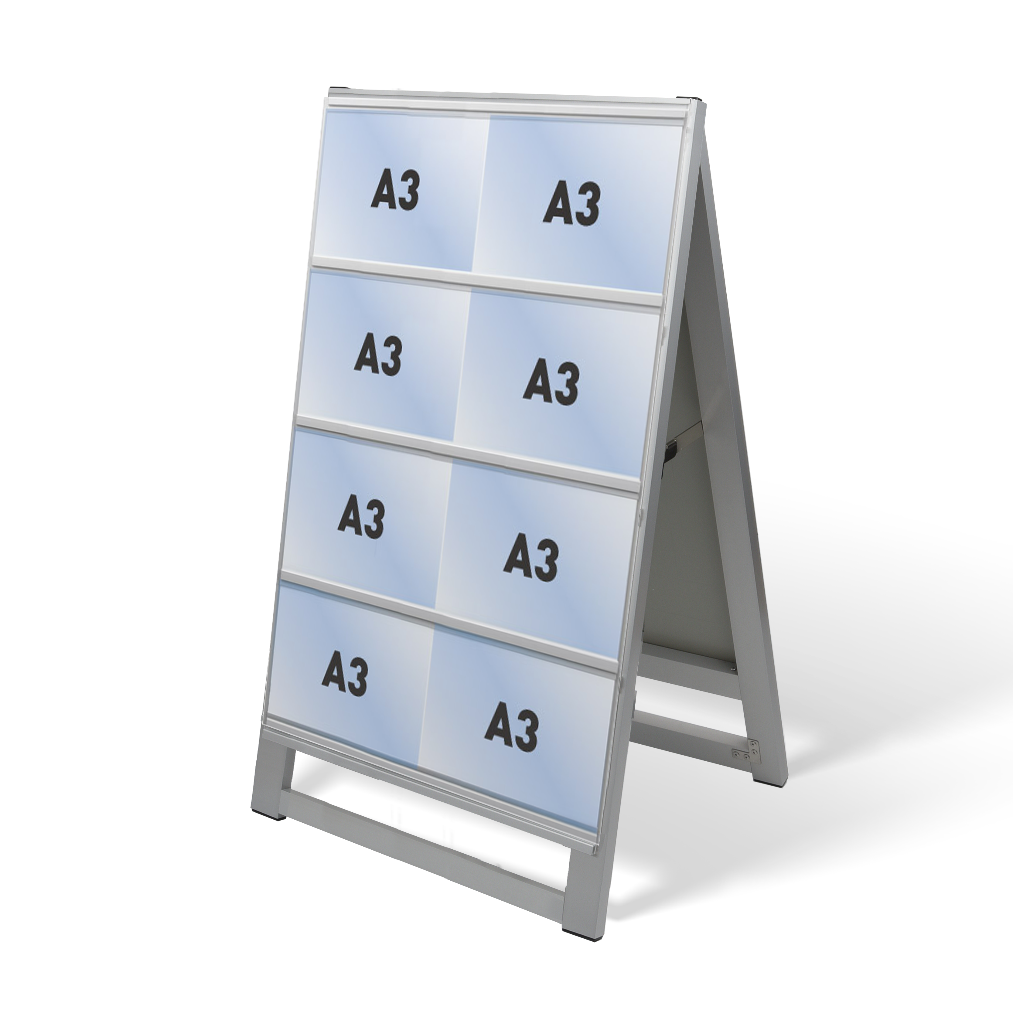 カードケーススタンド看板 A3横16 両面 シルバー kdks-a3y16r