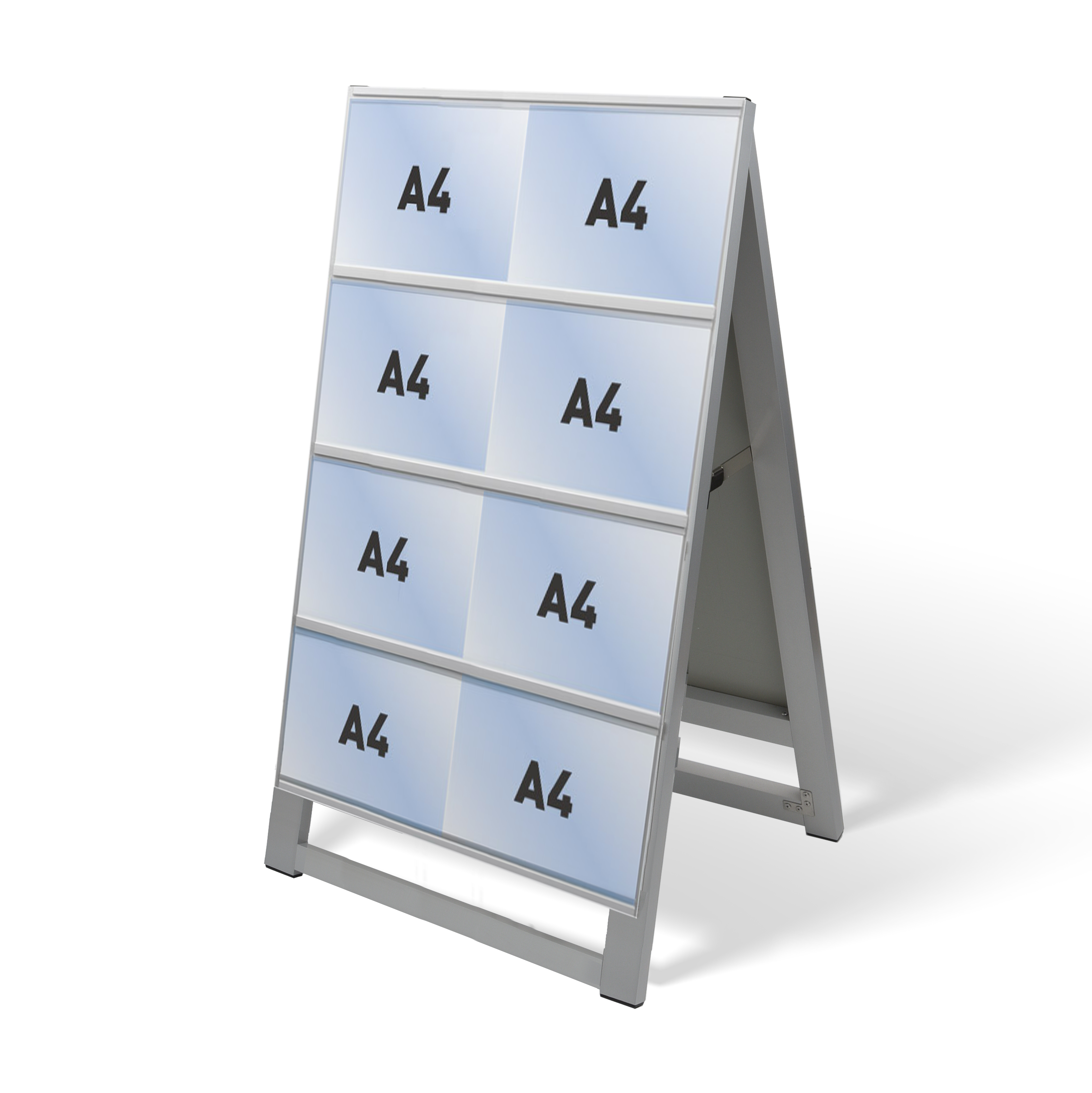 カードケーススタンド看板 A4横16 両面 シルバー kdks-a4y16r