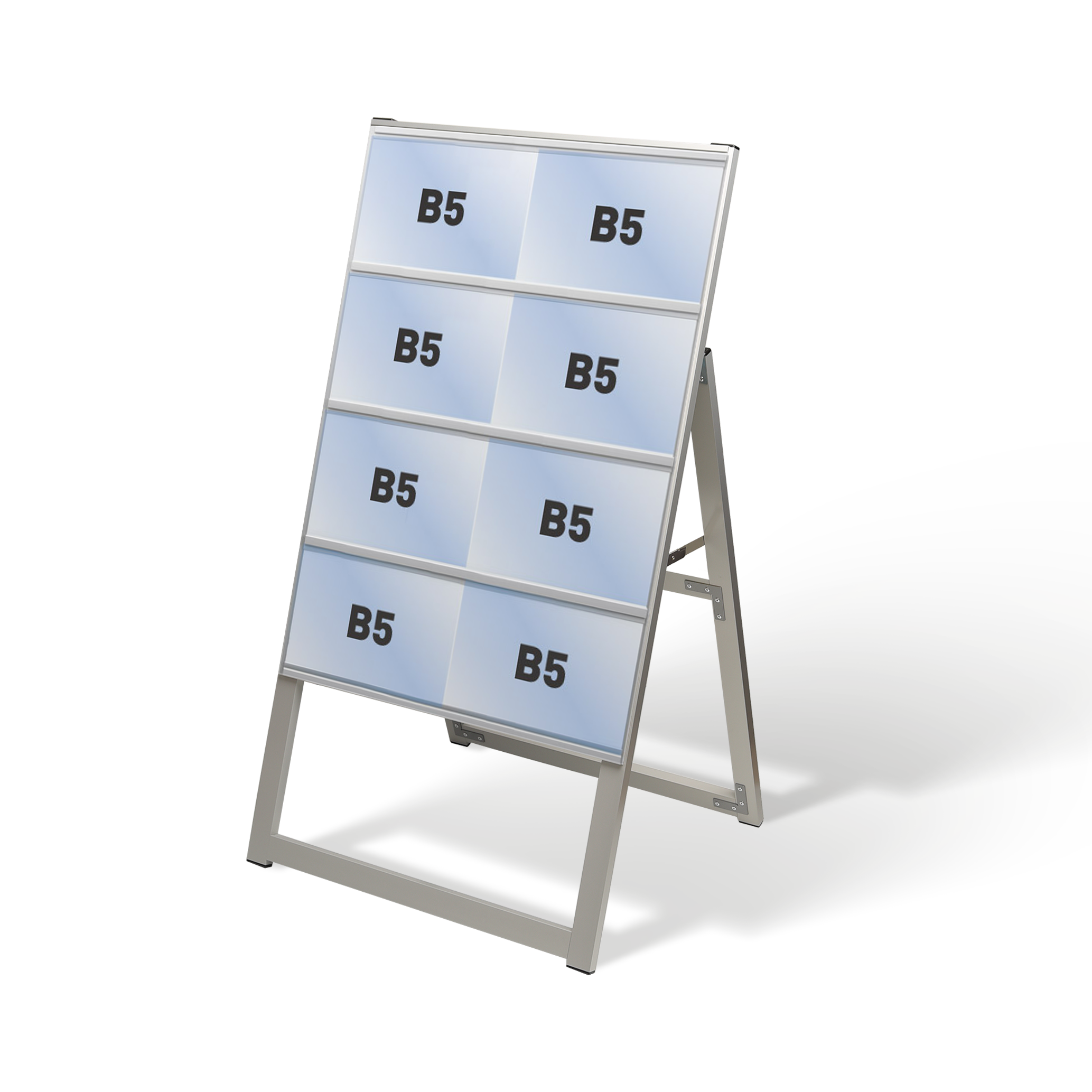 カードケーススタンド看板 ハイタイプ B5横8 片面 シルバー kdks-b5y8kh