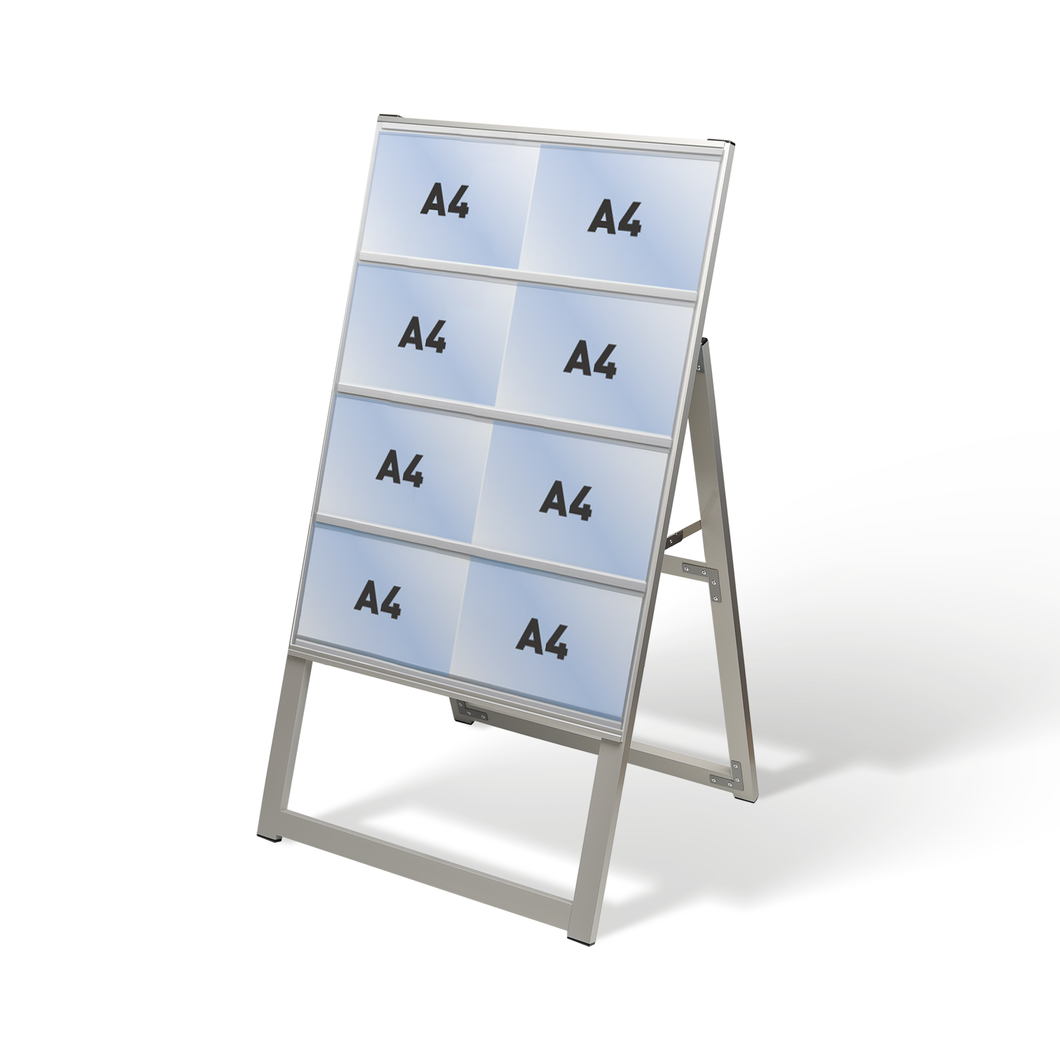 カードケーススタンド看板 ハイタイプ A4横8 片面 シルバー kdks-a4y8kh