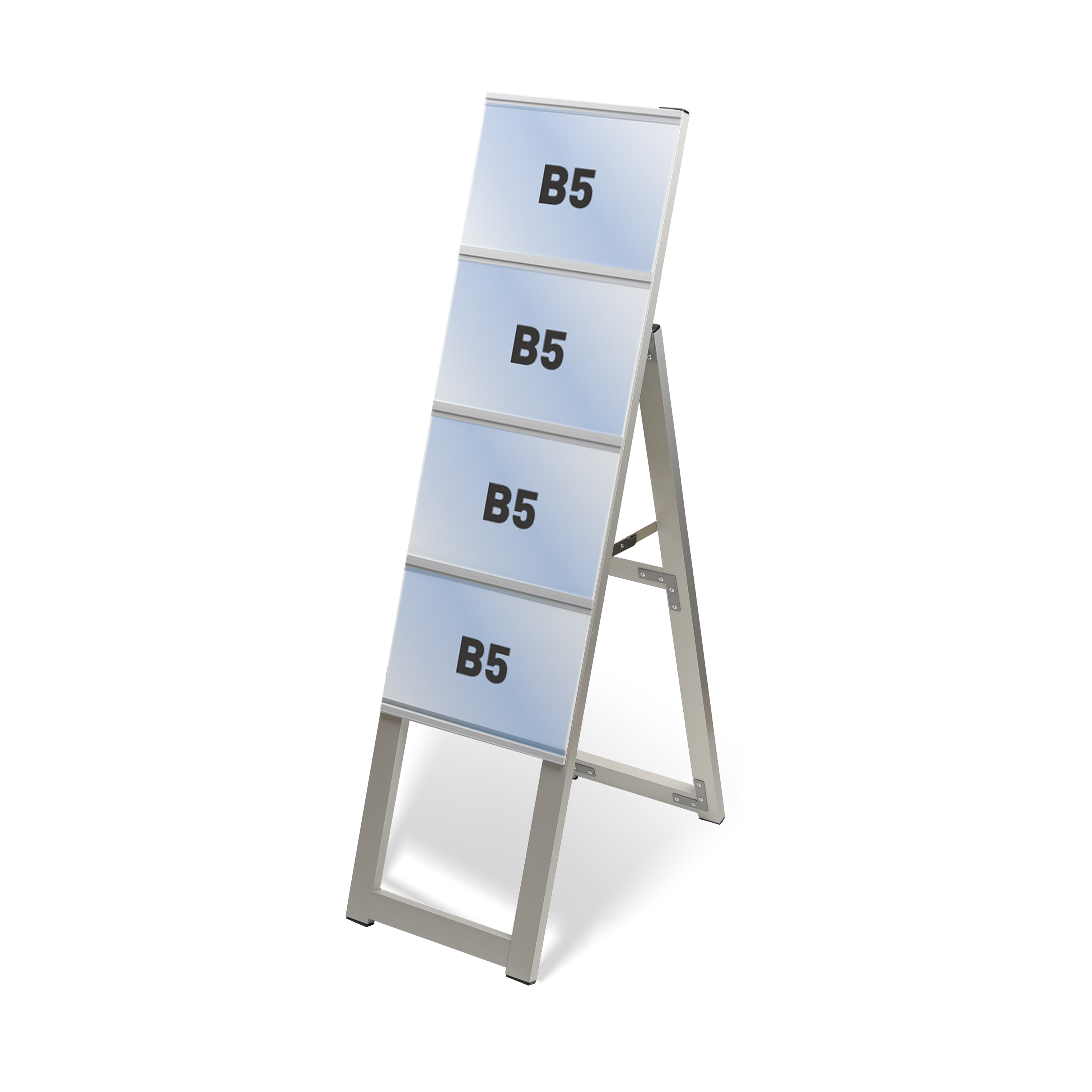 カードケーススタンド看板 ハイタイプ B5横4 片面 シルバー kdks-b5y4kh