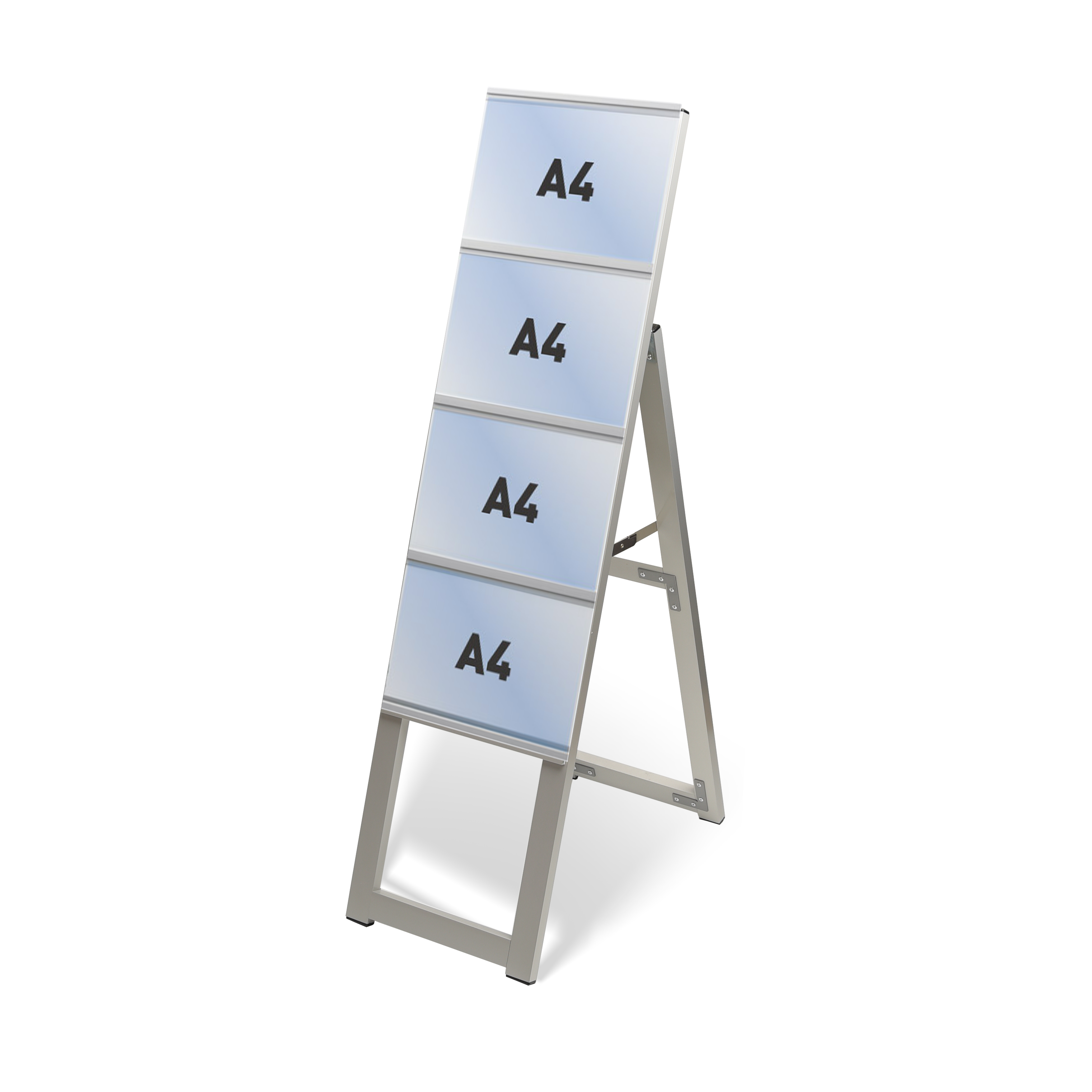 カードケーススタンド看板 A4横4 片面 シルバー kdks-a4y4k