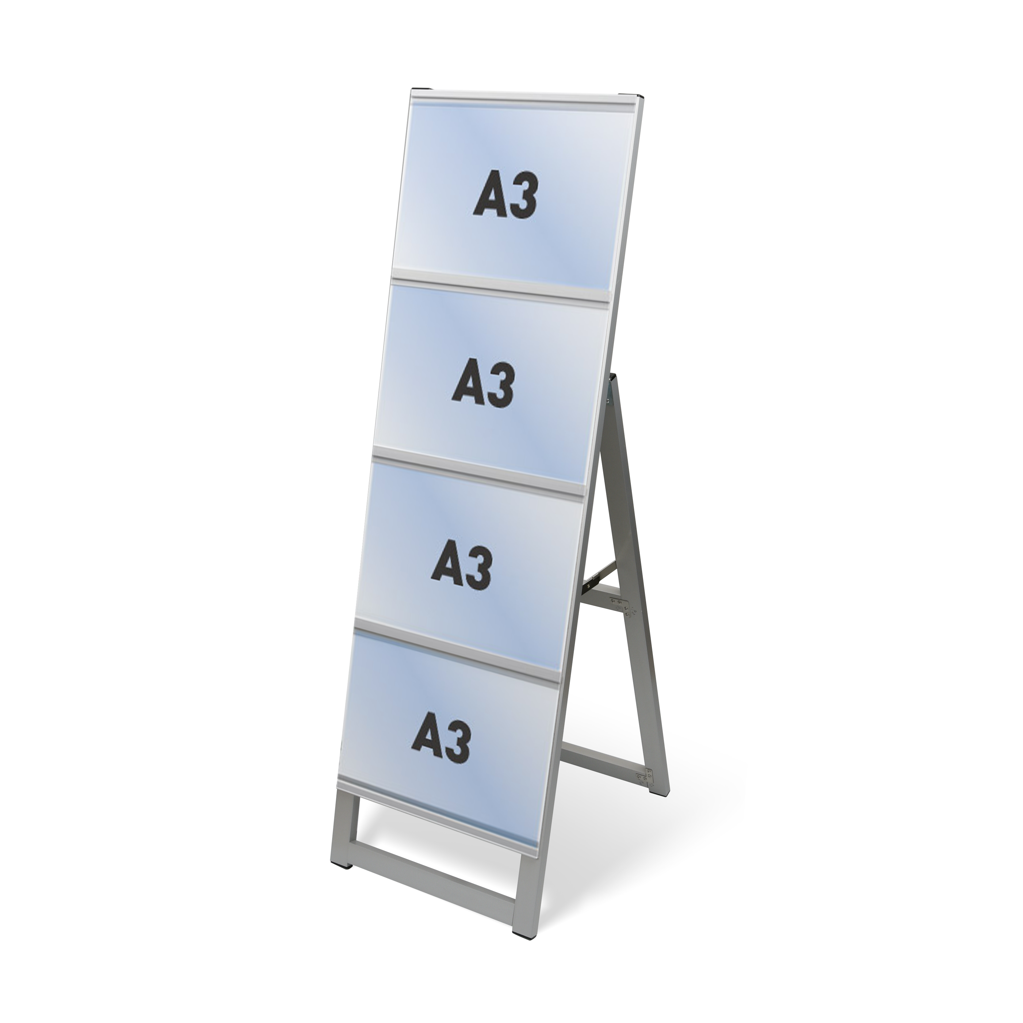 カードケーススタンド看板 A3横4 片面 シルバー kdks-a3y4k