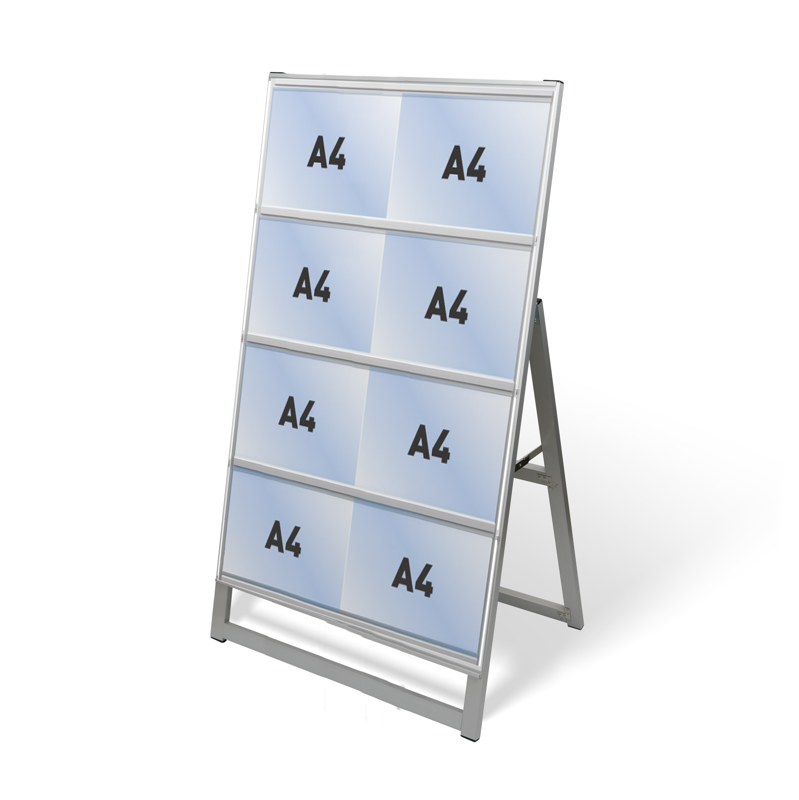 カードケーススタンド看板 A4横8 片面 シルバー kdks-a4y8k