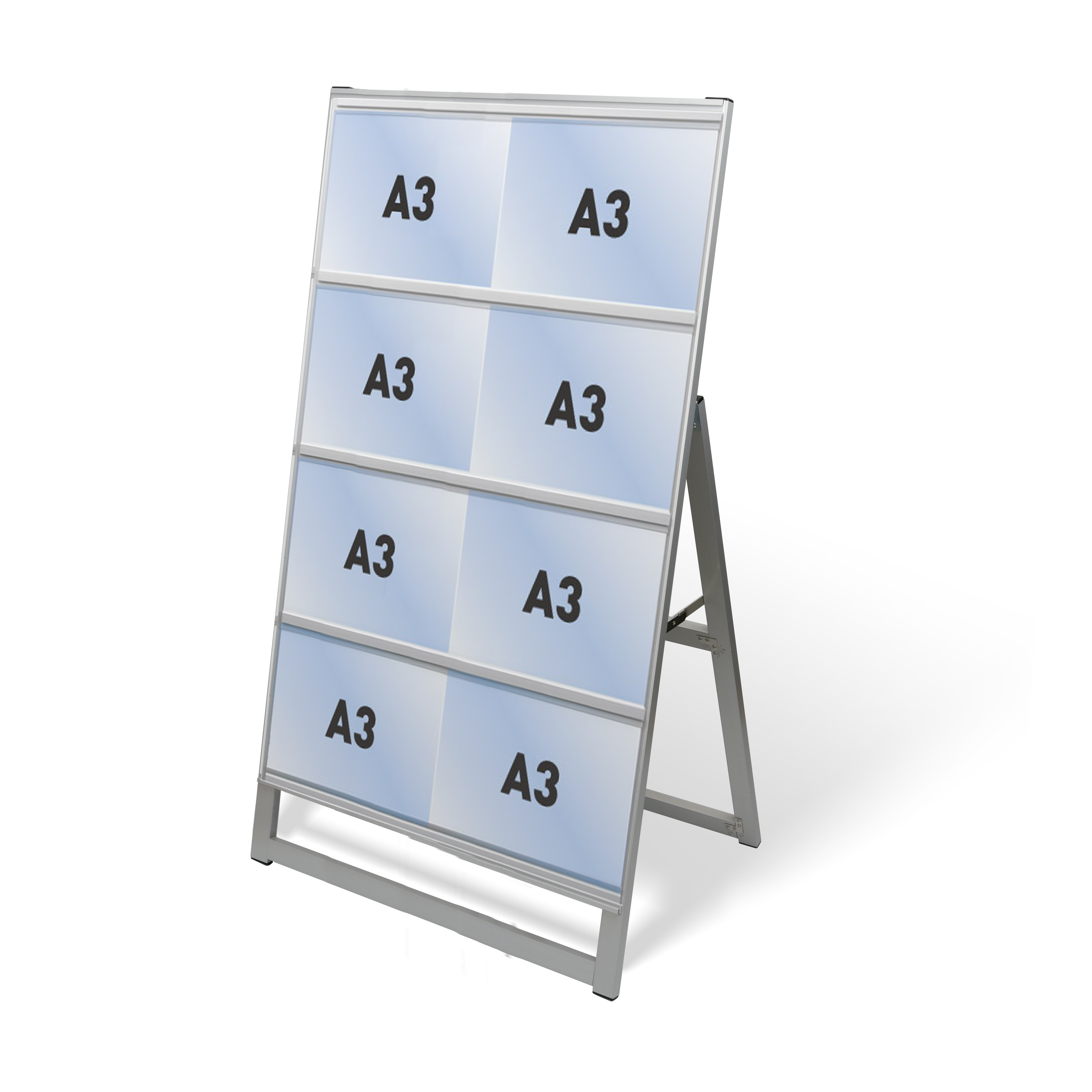 カードケーススタンド看板 A3横8 片面 シルバー kdks-a3y8k