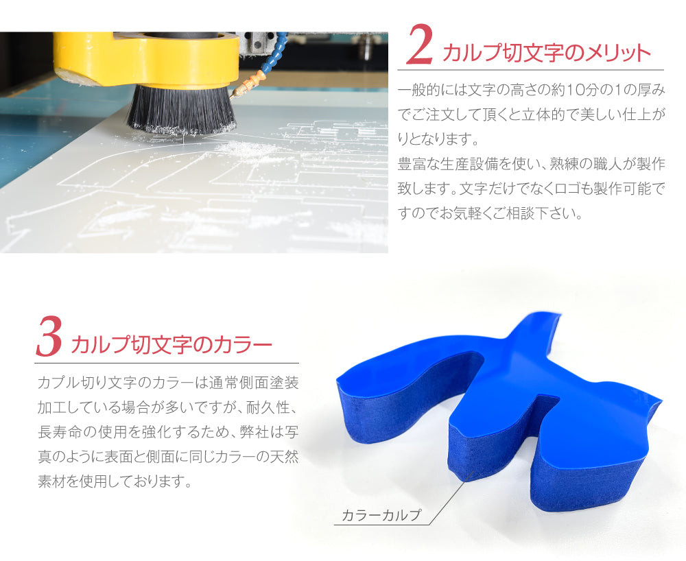 カルプ文字【一文字】浮き文字 立体文字「漢字」縦55cm×厚さ:3cm Karupu-b550