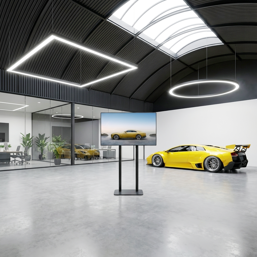 縦横両用 2本ポール スタンド付きデジタルサイネージ 43インチ 室内用 フルHD(1920×1080)高さ1698mm tstv-hd43