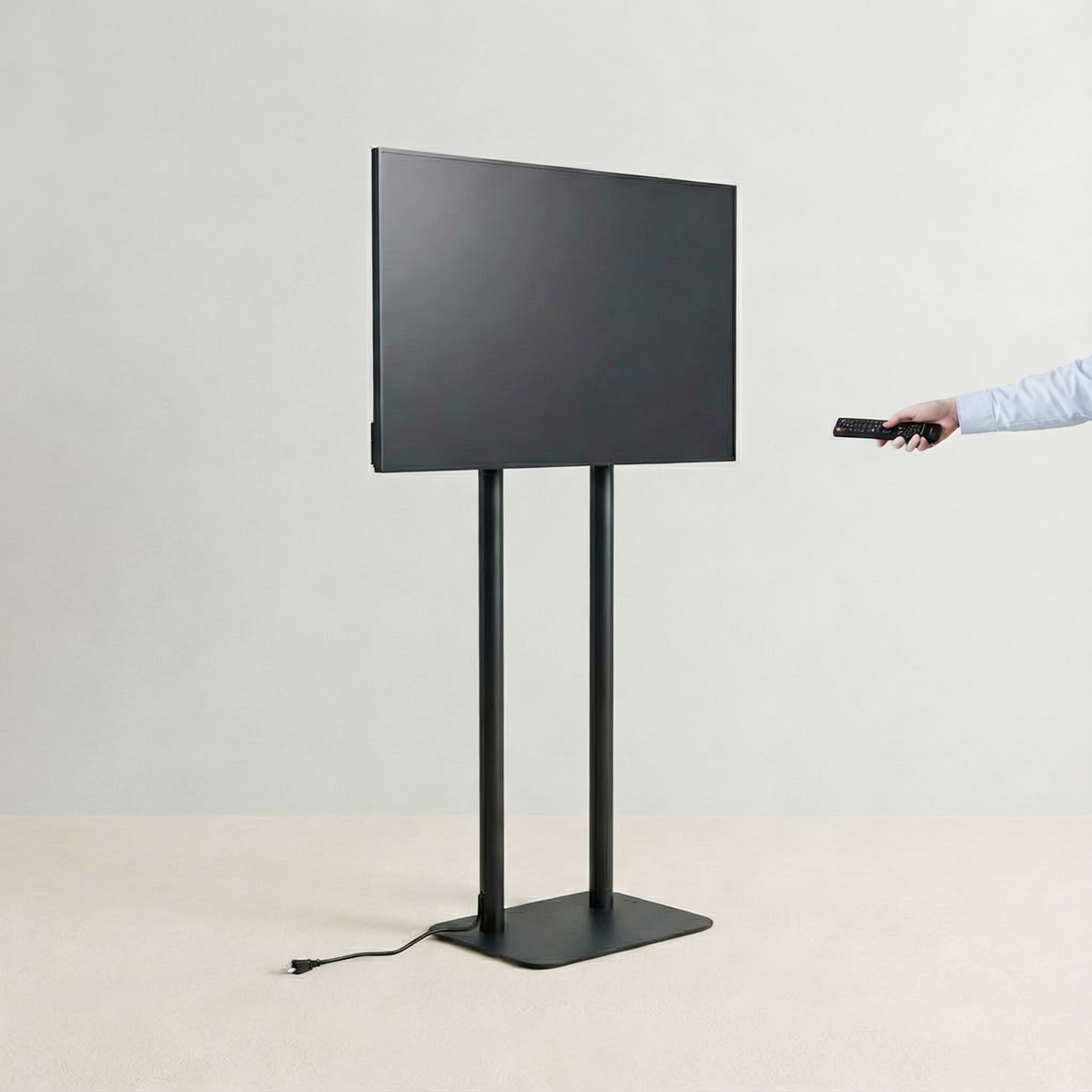 縦横両用 2本ポール スタンド付きデジタルサイネージ 43インチ 室内用 フルHD(1920×1080)高さ1698mm tstv-hd43