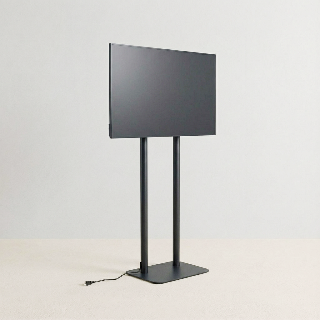 縦横両用 2本ポール スタンド付きデジタルサイネージ 43インチ 室内用 フルHD(1920×1080)高さ1698mm tstv-hd43