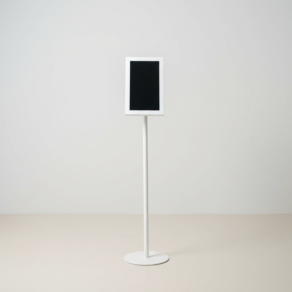 USB挿入だけ スチール製ワンポールスタンド電子ペーパーサイネージ 13.3インチ TSTV-S13