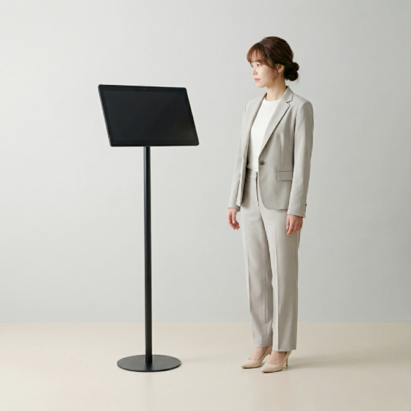 USB挿入だけスチール製ワンポールスタンド電子ペーパーサイネージ 15.6インチ TSTV-S15