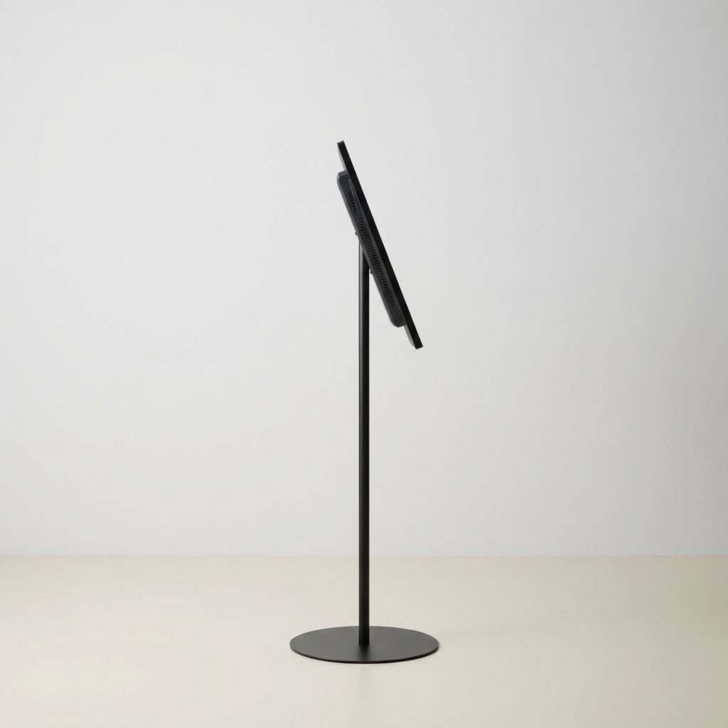 USB挿入だけ スチール製ワンポールスタンド電子ペーパーサイネージ 21.5インチTSTV-S21