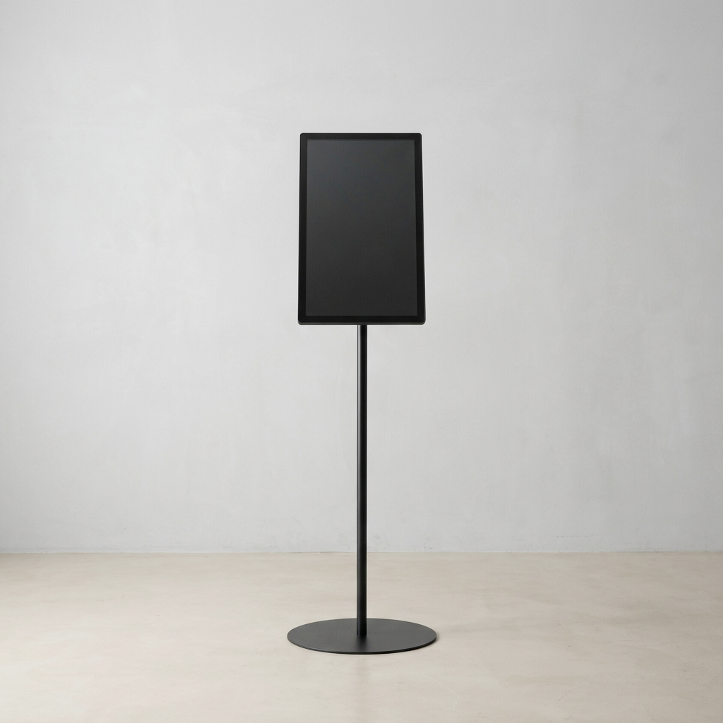 USB挿入だけ スチール製ワンポールスタンド電子ペーパーサイネージ 21.5インチTSTV-S21
