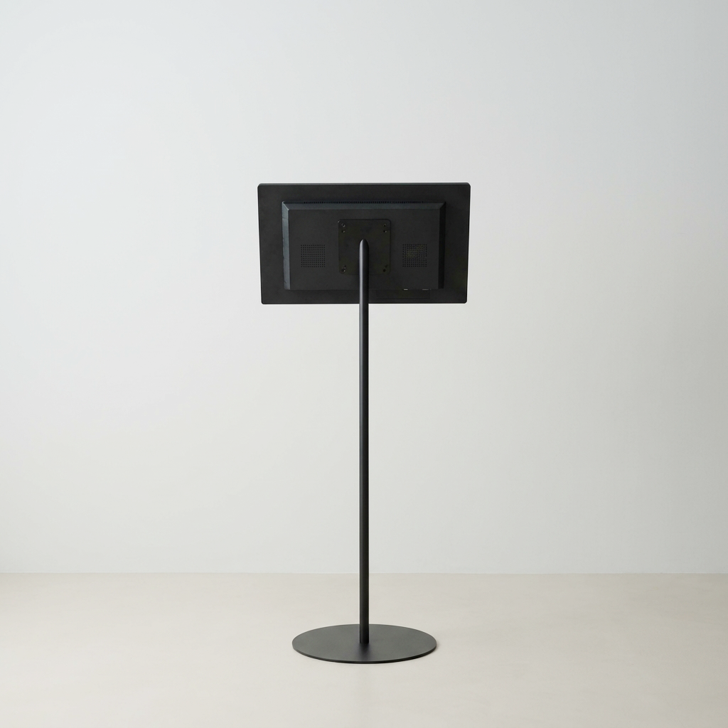 USB挿入だけ スチール製ワンポールスタンド電子ペーパーサイネージ 21.5インチTSTV-S21