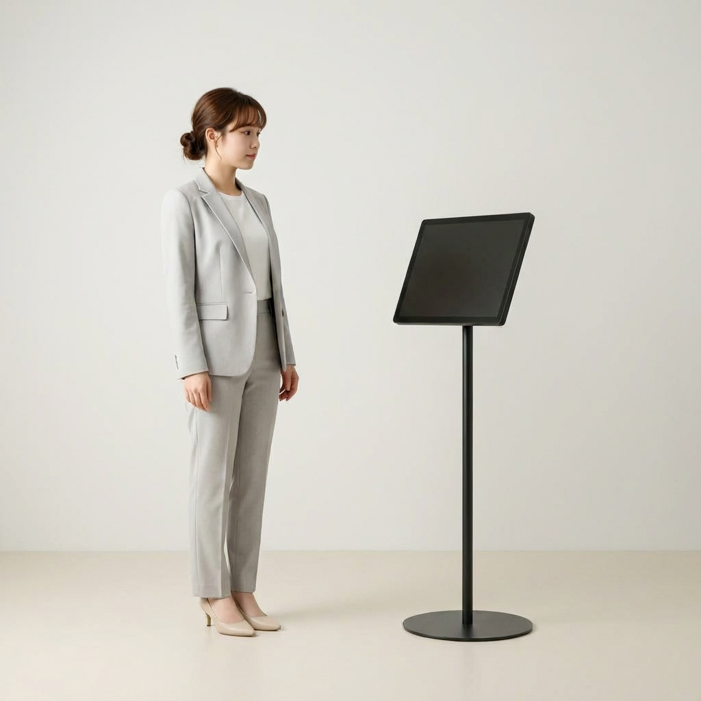 USB挿入だけ スチール製ワンポールスタンド電子ペーパーサイネージ 23.8インチ TSTV-S23