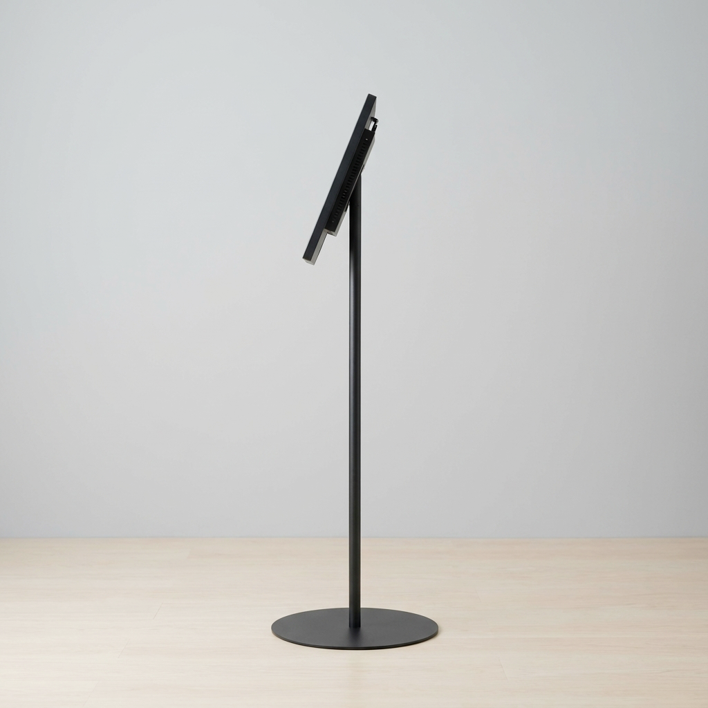 USB挿入だけ スチール製ワンポールスタンド電子ペーパーサイネージ 23.8インチ TSTV-S23