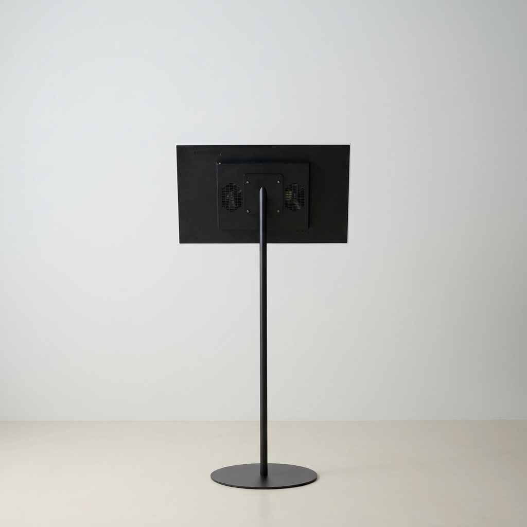 USB挿入だけ スチール製ワンポールスタンド電子ペーパーサイネージ 23.8インチ TSTV-S23
