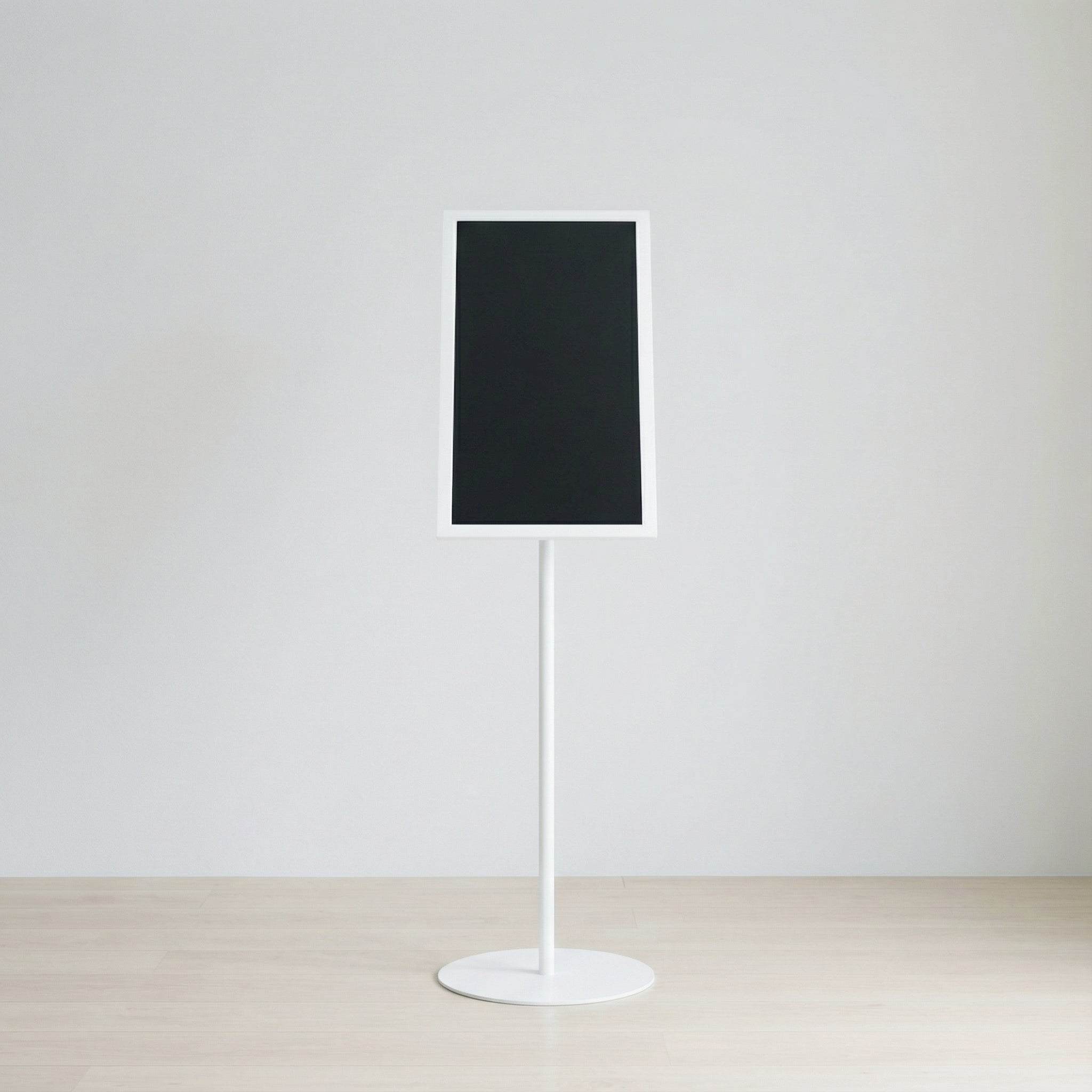 USB挿入だけ スチール製ワンポールスタンド電子ペーパーサイネージ 23.8インチ TSTV-S23