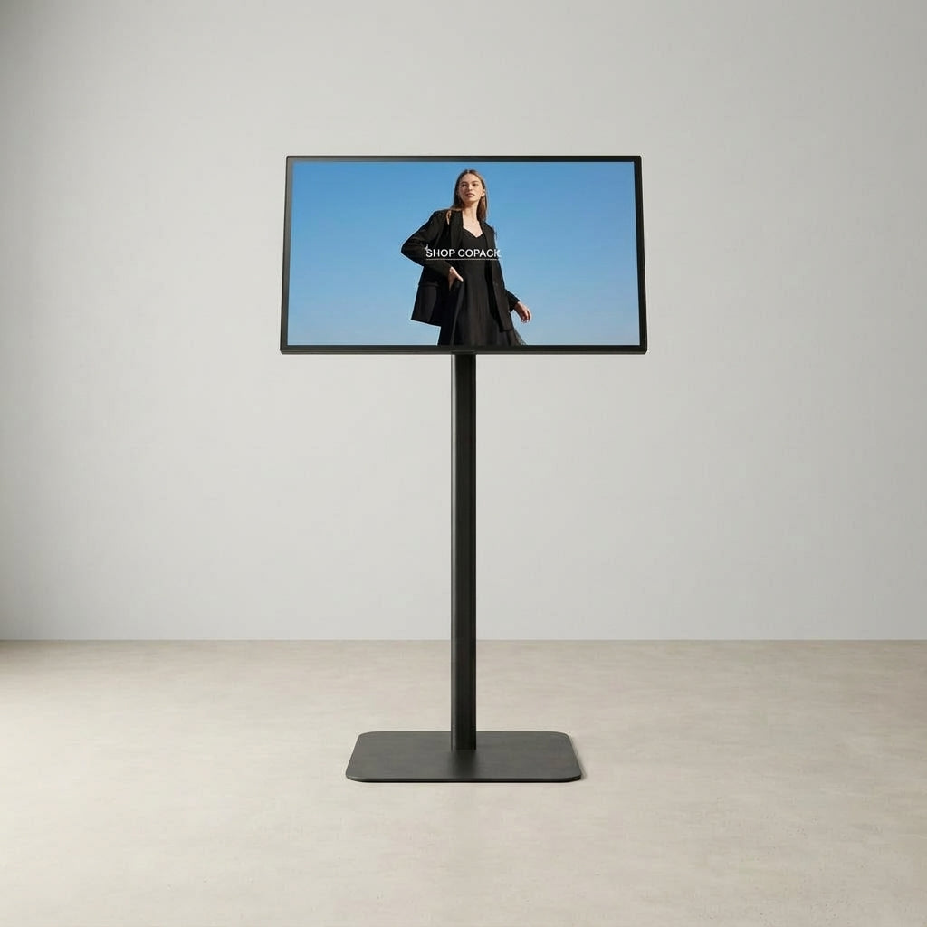 縦横両用 角度調整OK スタンド付きデジタルサイネージ 32インチ 室内用 フルHD(1920×1080)高さ1360mm tstv-s32