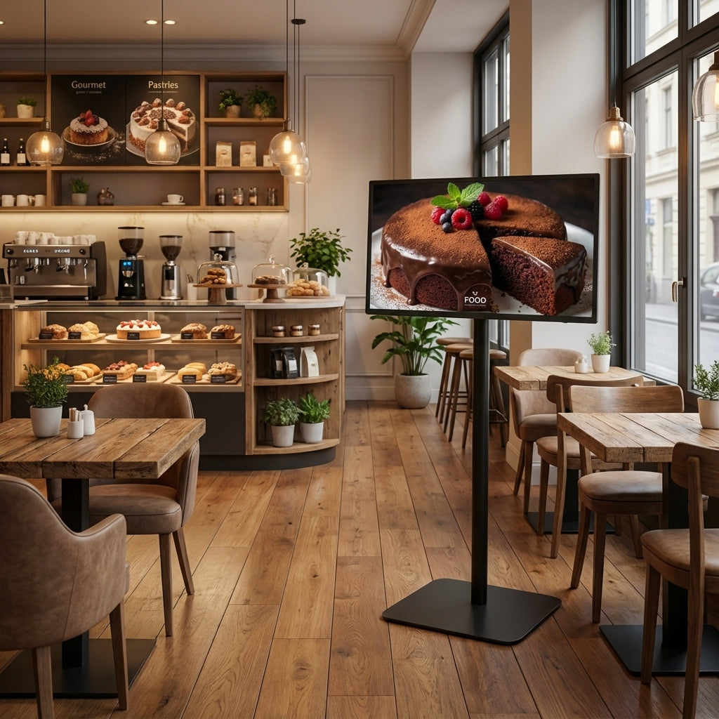 縦横両用 角度調整OK スタンド付きデジタルサイネージ 32インチ 室内用 フルHD(1920×1080)高さ1360mm tstv-s32