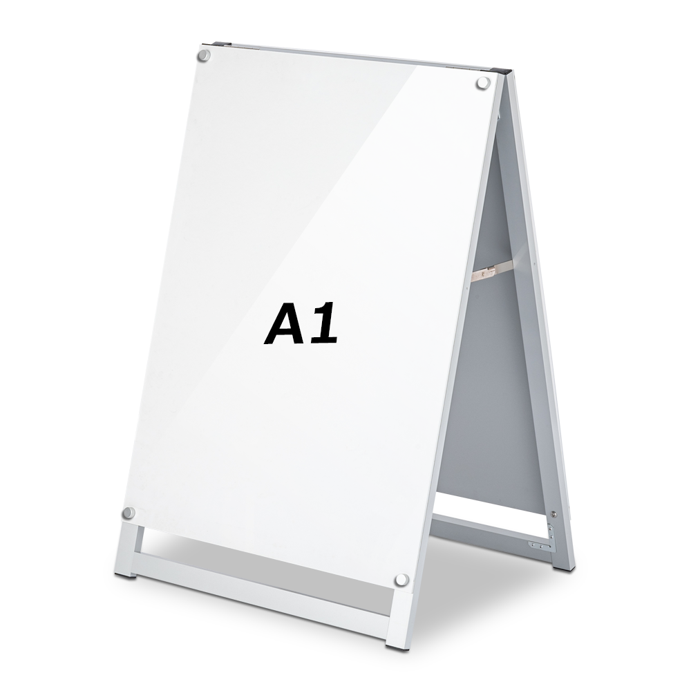 A型スタンド看板 化粧ビスタイプ A1 両面 シルバー aas-a1d
