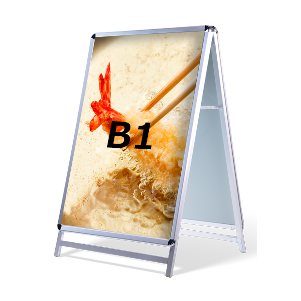 A型スタンド看板 標準タイプ B1 ロー 両面 シルバー・ブラック b1-d-low