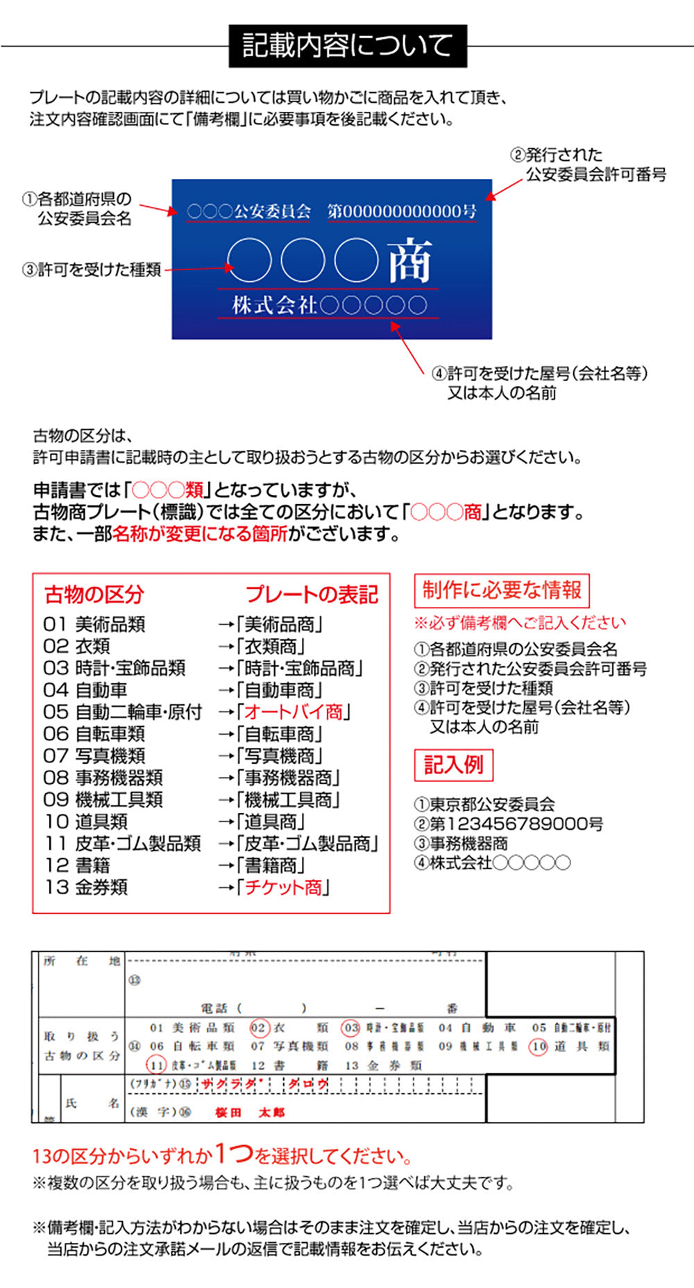 古物商プレート 160×80mm(青色)(据置きスタンドタイプ)看板 警視庁公安委員会指定 アクリル製 許可 標識 許可証 curio-blue