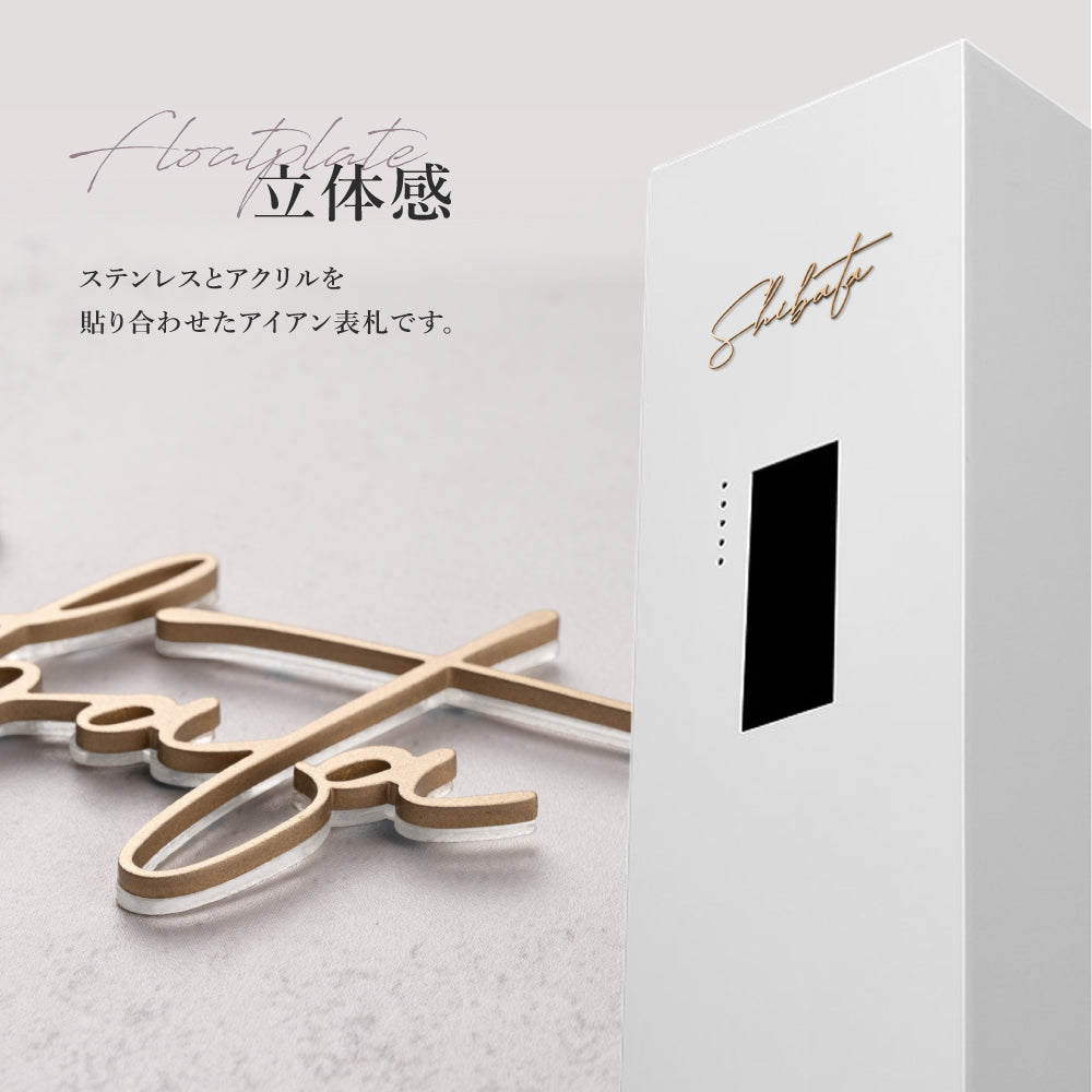 表札 おしゃれ 戸建て ステンレス アイアン 切り文字 おしゃれ マンション 門柱 シール 貼り付け 番地プレート DIY ルームナンバー 番地 筆記体 手書き風 住所入り gs-nmpl-1009