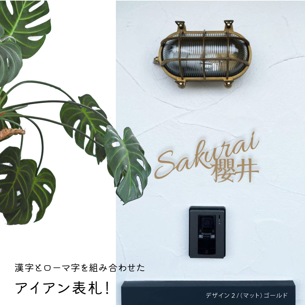 表札 おしゃれ 戸建て ステンレス 切り文字 【漢字と英字アルファベットの2つを併記】 漢字 北欧 新築祝い gs-nmpl-1084