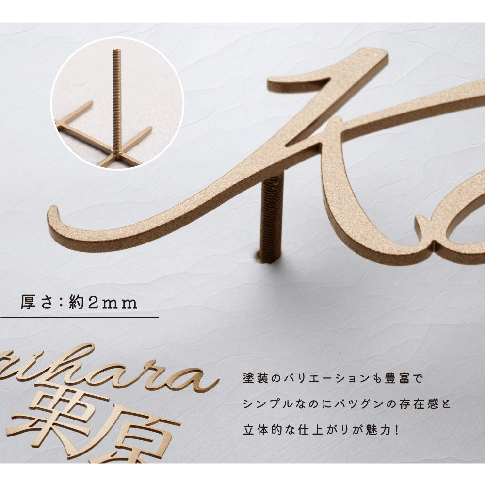 表札 おしゃれ 戸建て ステンレス 切り文字 【漢字と英字アルファベットの2つを併記】 漢字 北欧 新築祝い gs-nmpl-1084