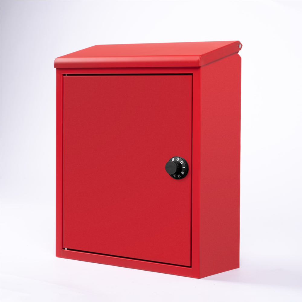 メールボックス 郵便受け ポスト 大型 壁掛け 約W345XH415×D140mmスタイリッシュポスト 屋外 玄関 大容量 新聞 壁掛 郵便ポスト レッド ダイヤル錠 壁付け おしゃれ 玄関 POST gs-pl-mailbox02