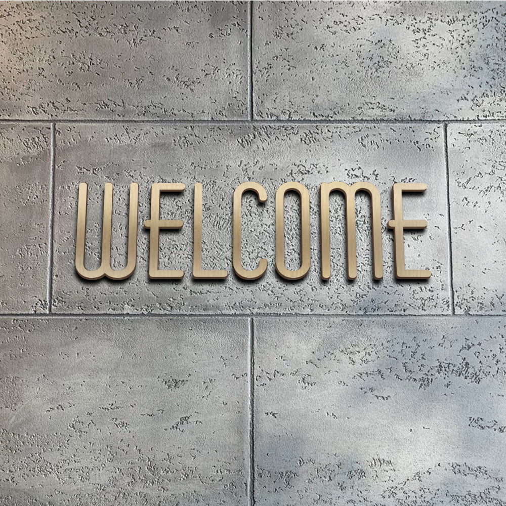 【WELCOME】真鍮 ゴールド 75mm t5mm 真鍮鋳物 DIY gspl-16-welcome