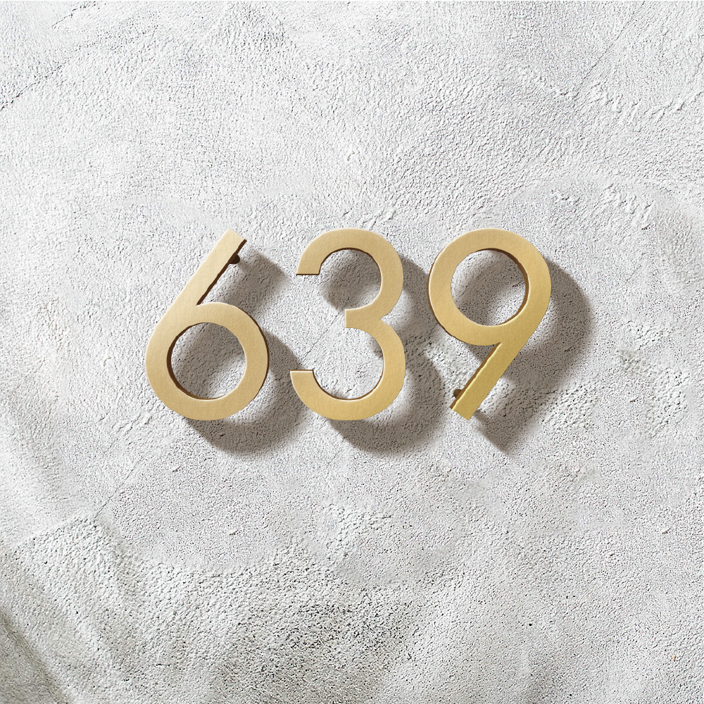 ステンレス製 ナンバー DIY 数字サイン マットゴールド 切文字 単品 ルームナンバー gspl-17-gd