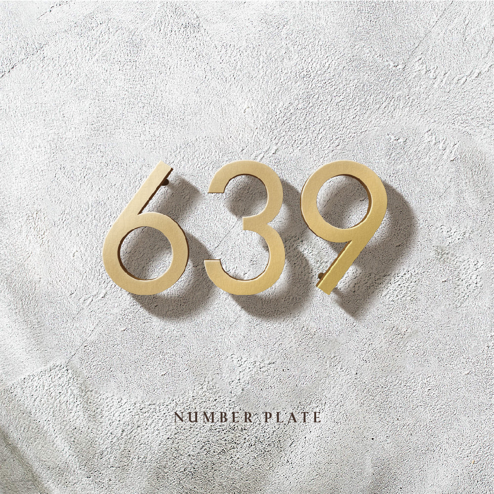 ステンレス製 ナンバー DIY 数字サイン マットゴールド 切文字 単品 ルームナンバー gspl-17-gd