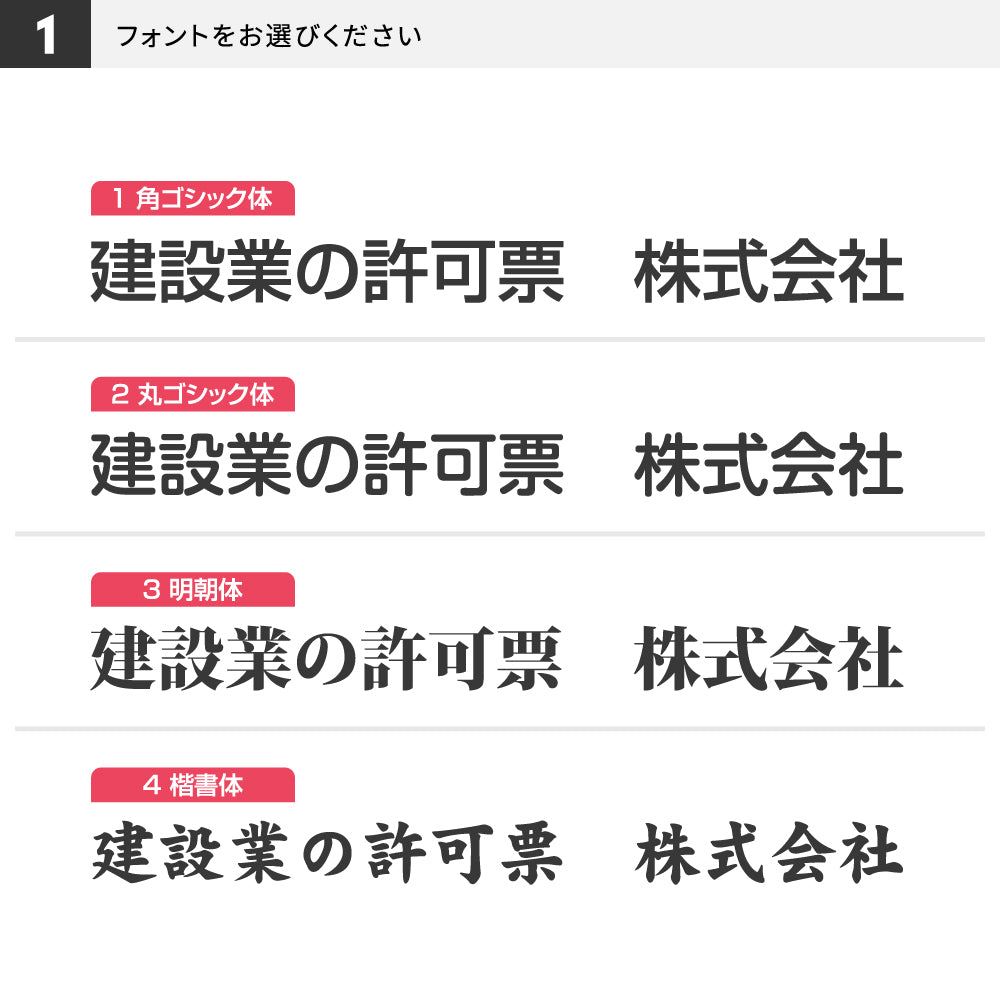 建設業の許可票 看板 W450mm×H350mm×t5mm 許可票 文字入れ無料 【内容印刷込み】gspl-5rb