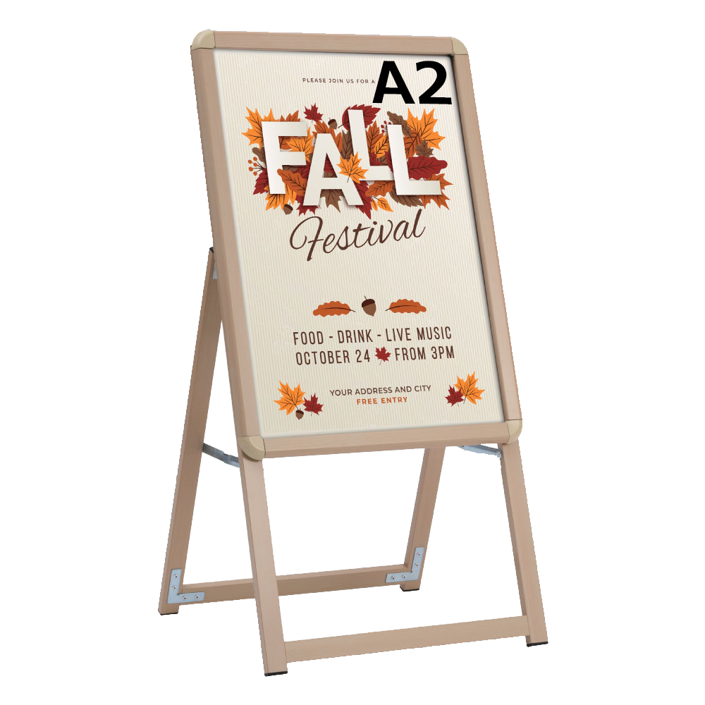 A型スタンド看板 激安コスパタイプ A2 片面 シルバー・ブラック・木目 jc-a2-s