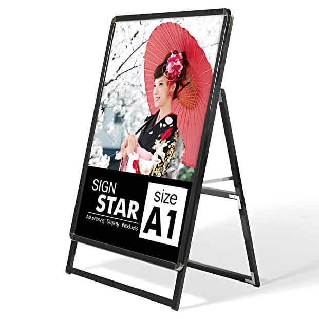 A型スタンド看板 標準タイプ A1 ロー 片面 シルバー・ブラック a1-s-low