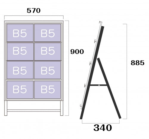 カードケーススタンド看板 B5横8 片面 シルバー kdks-b5y8k