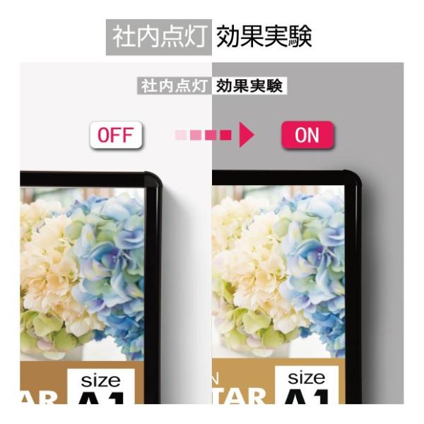 LEDポスターパネル 屋外用 B1 四辺開閉式 ブラック W790×H1090mm ポスターフレーム LEDパネル kpgled-b1