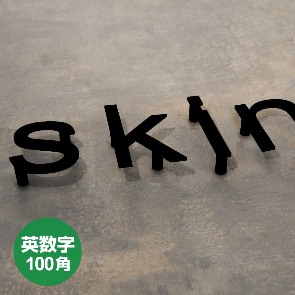 表札 おしゃれ 【必要な文字数でご注文してください】ステンレス 切り文字 100mm角 アルファベット ローマ字 戸建て 住宅 ksk-eng-100-bk