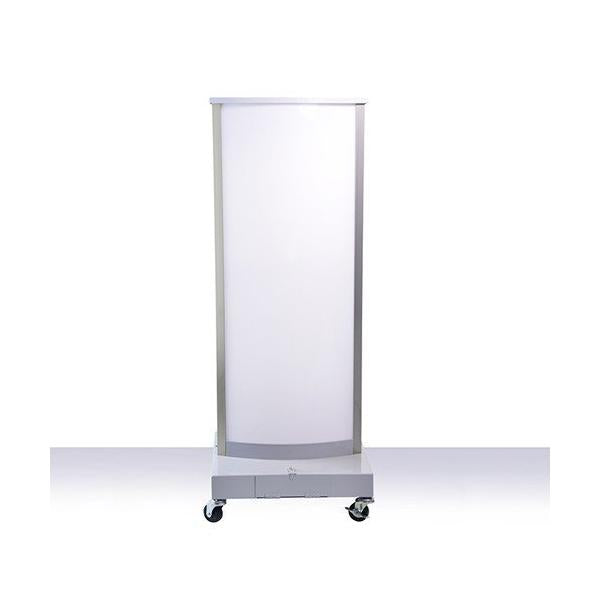 LED電飾スタンド看板 楕円形 バッテリー充電式 印刷シート貼込タイプ 両面表示 シルバー LED-J1350