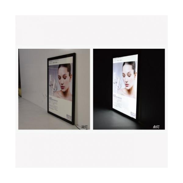 LEDポスターパネル 屋外用 A2 角形 フロントオープン式 ブラック W463×H638mm ポスターフレーム LEDパネル LPD-A2