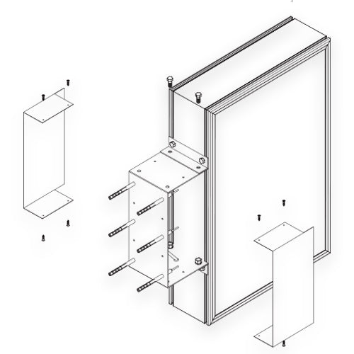 LED内照式袖看板 角アルミ アクリル面板タイプ 両面仕様 LED点滅球付き シルバー/ブラック W450mm×H900mm LSD190-450-900